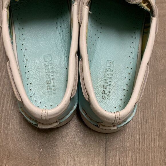 Womens Sperry Leather Two Tone Lace Up Boat Shoes - Picture 4 of 8
